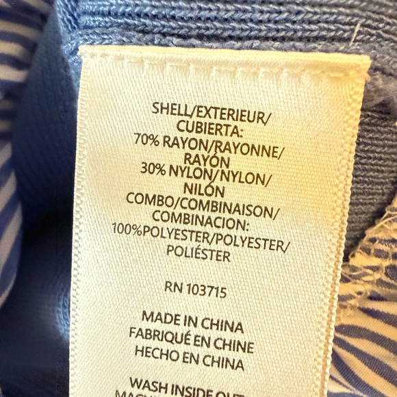 Nannette Royal Blue Blouse with Striped Ruffle Sleeves - Picture 2 of 2